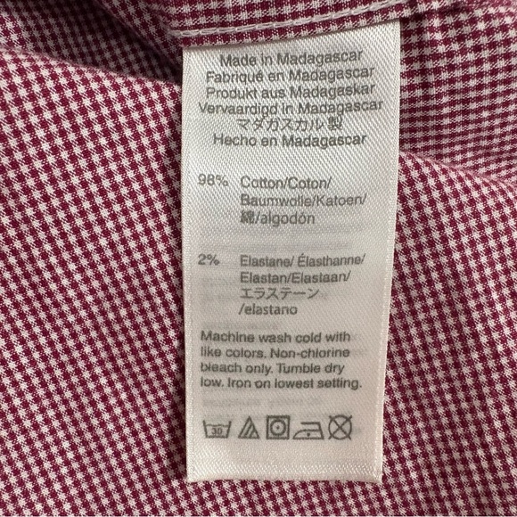 J. Crew Flex Cotton Blend Slim Fit Red Long Sleeve Button Down Men's Size XL - Picture 10 of 10